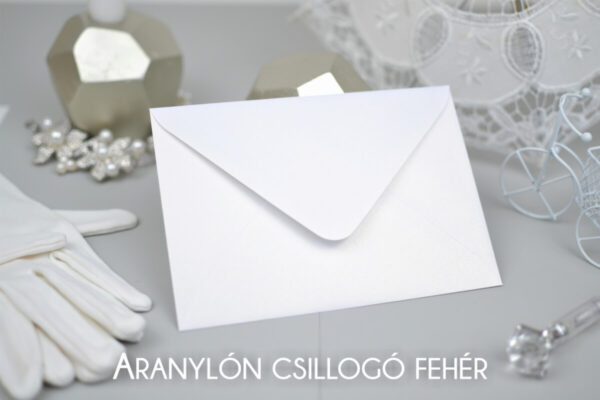 Esküvői boríték V alakú záródás arany-fehér