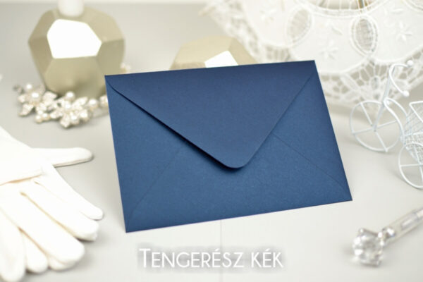 Esküvői boríték V alakú záródás tengerészkék