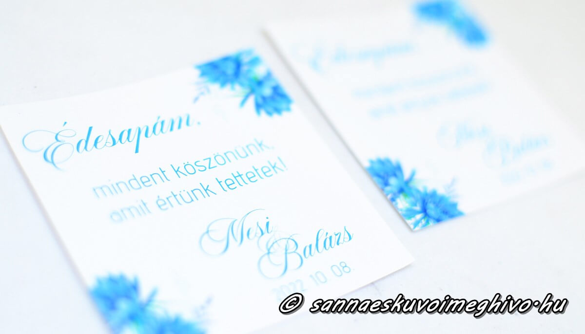 eskuvoi-matrica-sannaeskuvoimeghivo-2408282 Esküvői matrica fehér papíron kék virágok