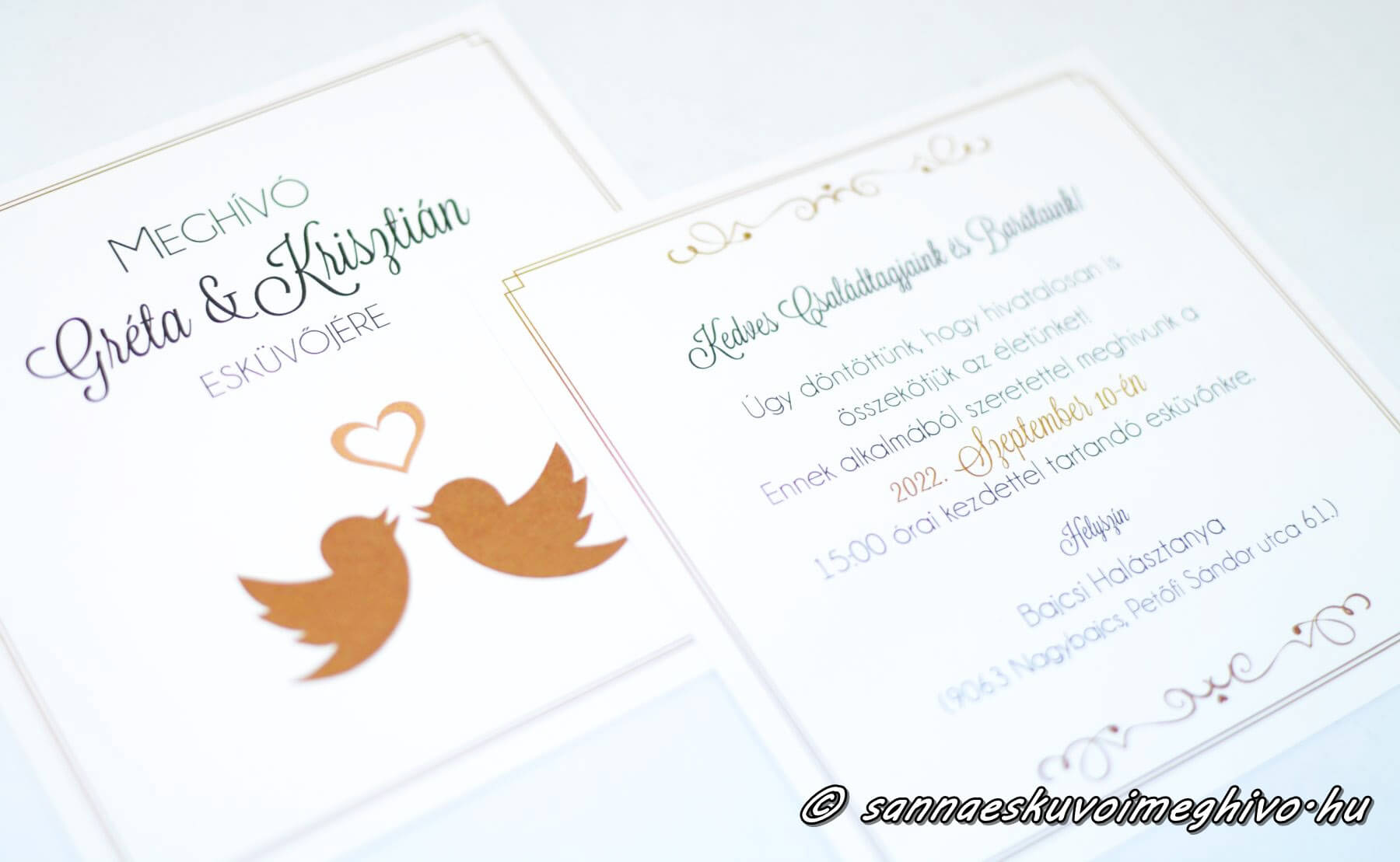eskuvoi-meghivo-szerelmes-madarak-sannaeskuvoimeghivo220812 Szerelmes madarak meghívóim fehér papíron