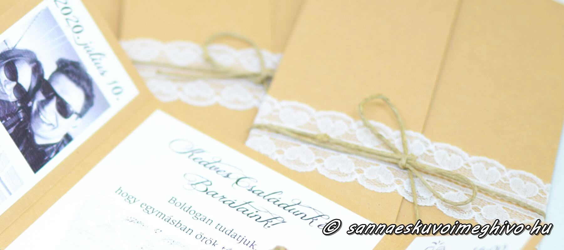 Fotócsík esküvői meghívó