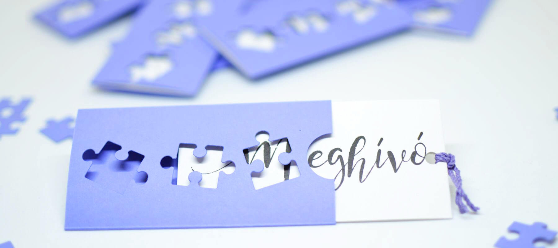 Puzzle esküvői meghívó