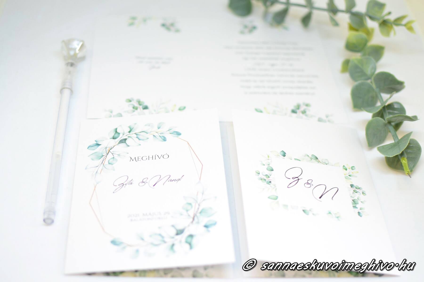 eskuvoi-meghivo-greenary-alom-sannaeskuvoimeghivo2202098 Greenary stílusú kinyitható invitáló