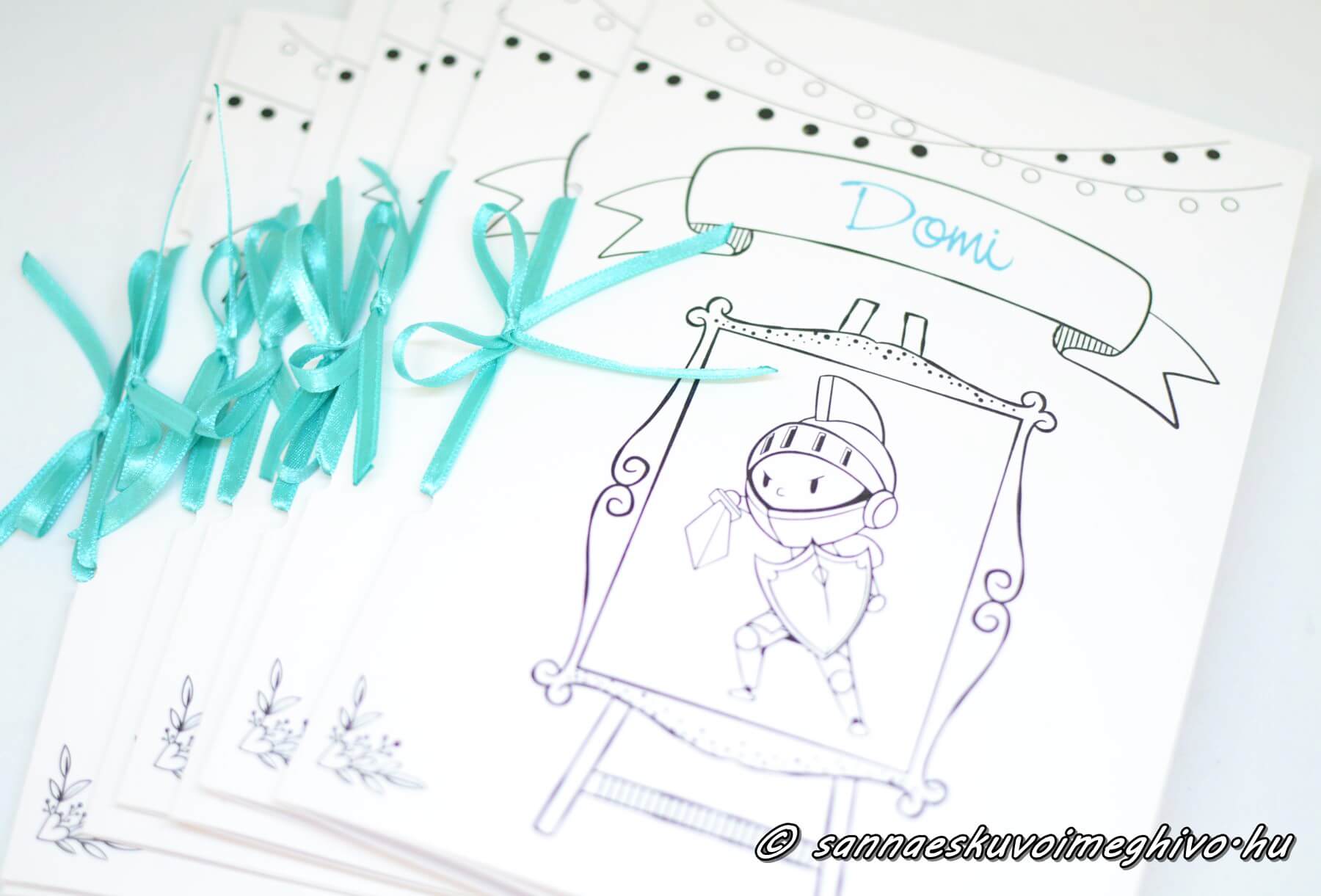 eskuvoi-gyerek-foglalkoztato-sannaeskuvoimeghivo-22050203 Türkiz szalagos esküvői foglalkoztató