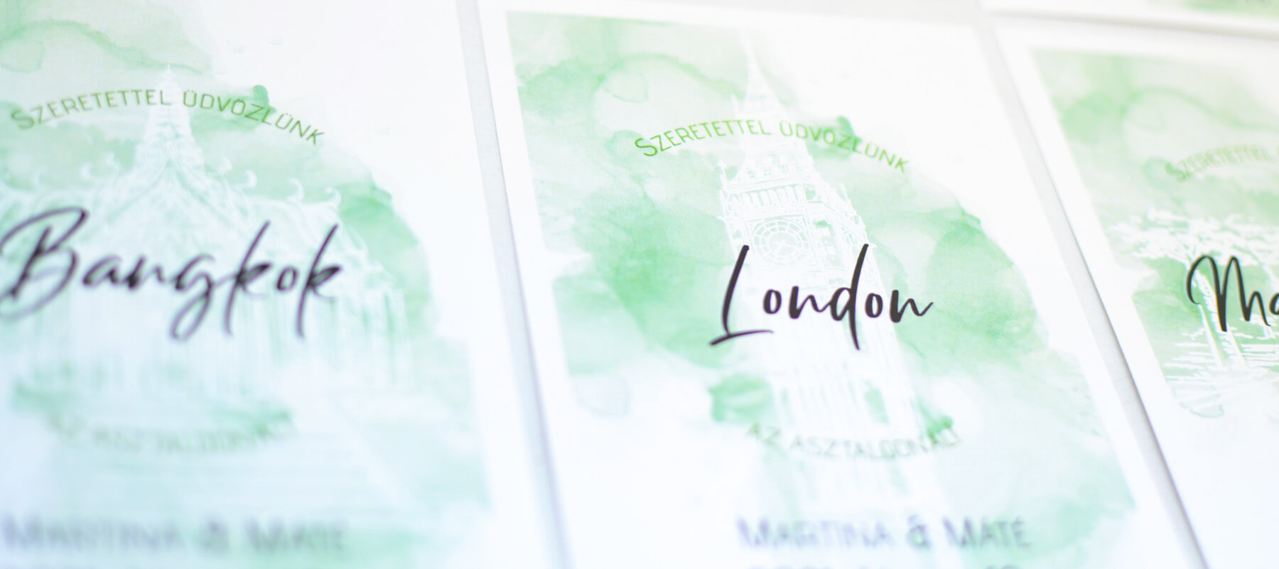 Utazós témájú asztali jelölők