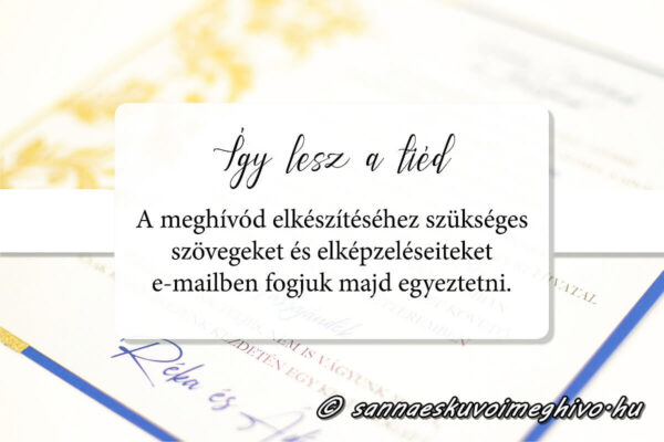 Királyi üzenet meghívóm csillogó arany mintával bevezető