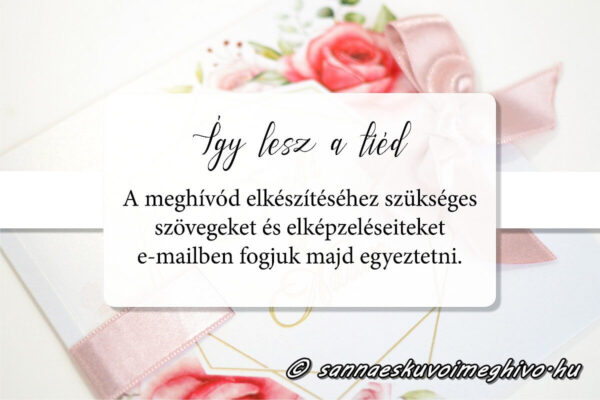 Rózsakoszorú esküvői meghívó bevezető
