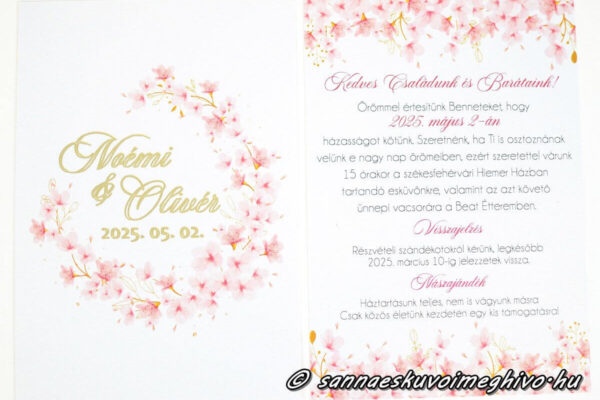Cseresznyefa virágzás meghívó oldalai