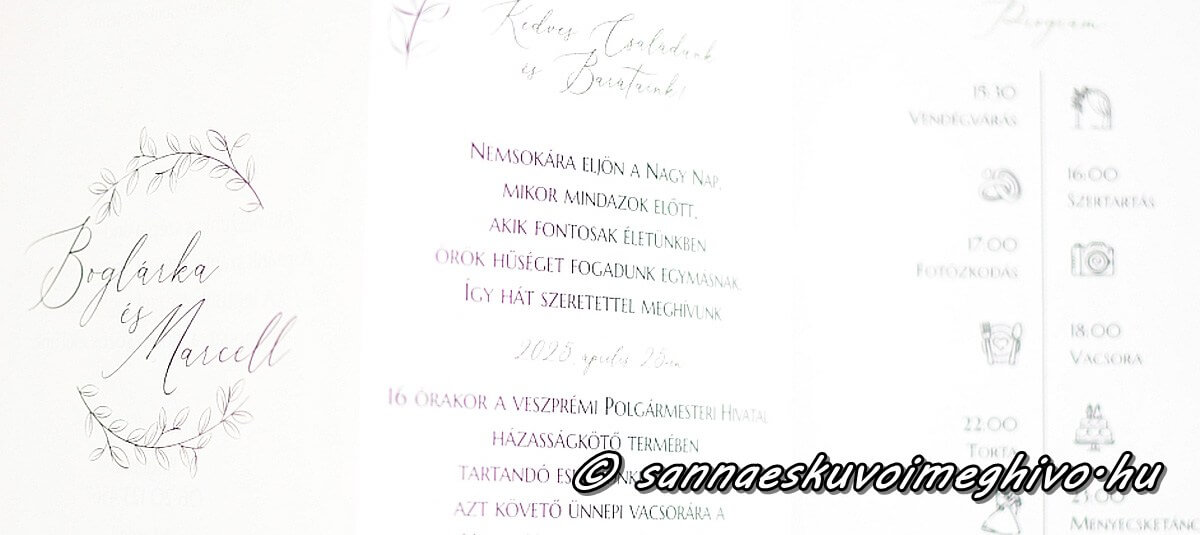 2025 legjobb esküvői meghívó Pasztell greenery