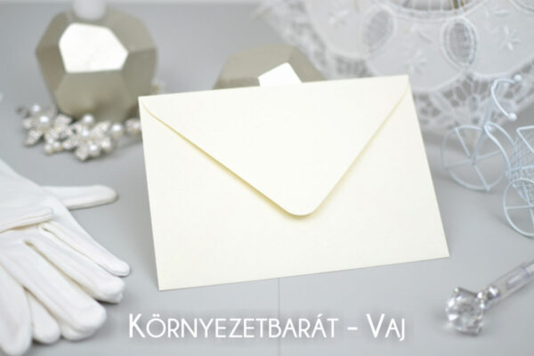 Esküvői boríték V záródás vaj szín környezetbarát papír