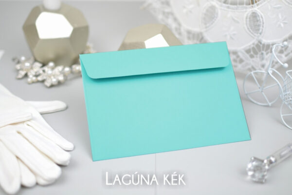 Esküvői boríték egyenes záródás lagúna kék