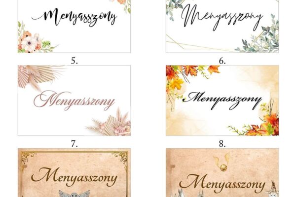 Egylapos esk&uuml;vői &uuml;ltetők&aacute;rtya minta&iacute;v