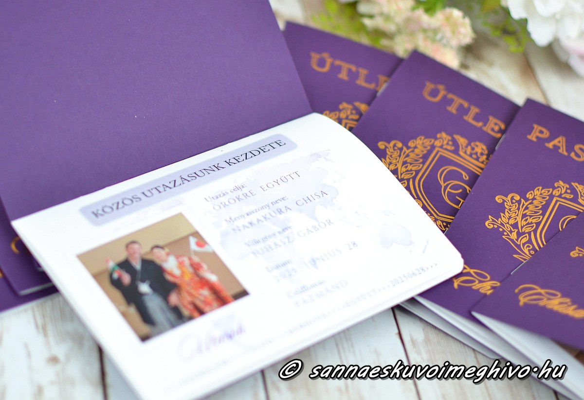 utlevel-eskuvoi-meghivo-sannaeskuvoimeghivo-202506073 Útlevél esküvői meghívóm fényképes belső oldala